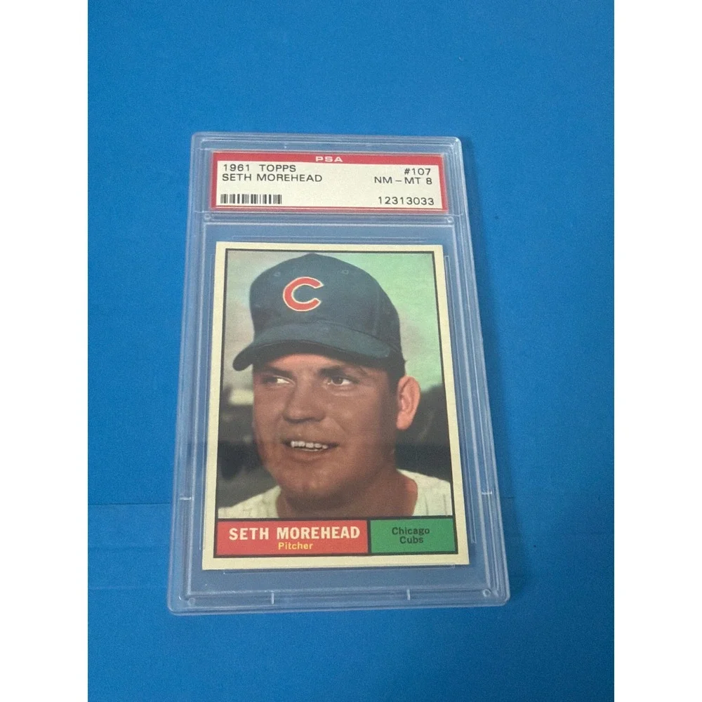 1961 Topps Seth Morehead #107 Chicago Cubs Pitcher PSA 8 NM-MT Vintage Card